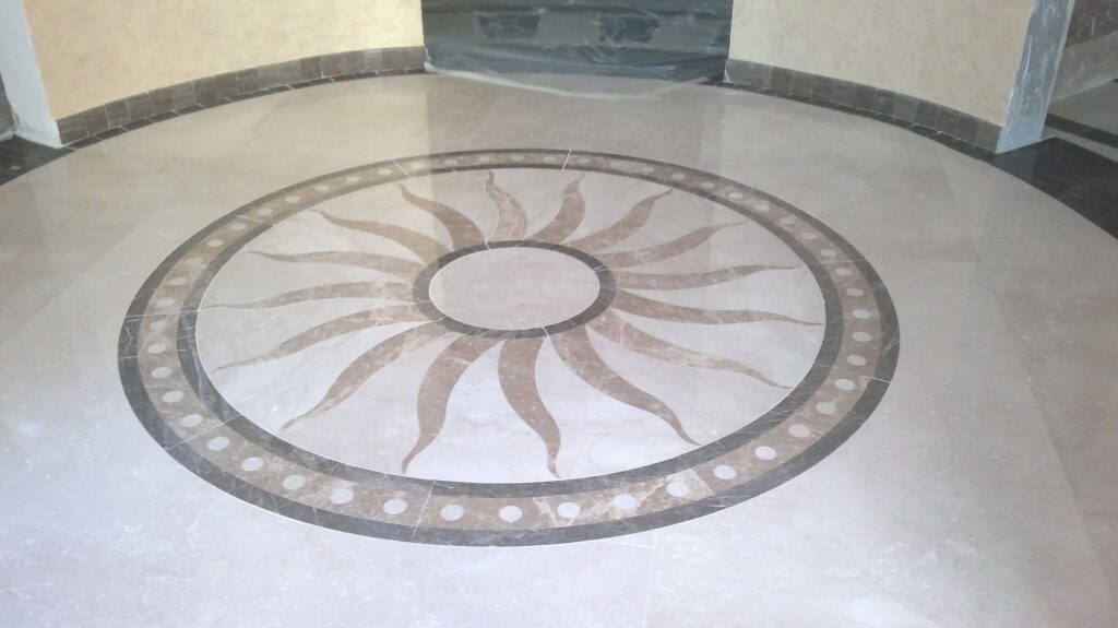 أرضيات رخام طبيعي مع رسمه ونر جيت