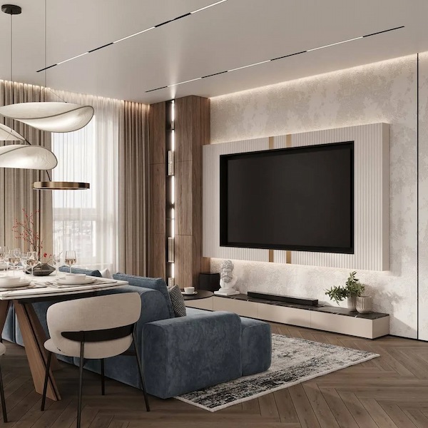 غرفة معيشه بطابع عصري وأنيق