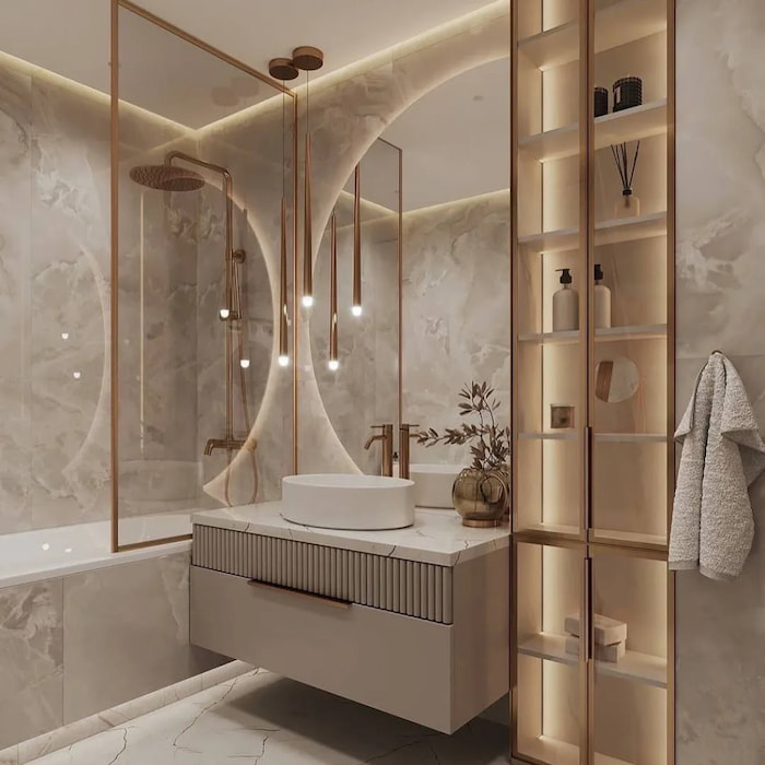 حمّام فاخر بتصميم حديث